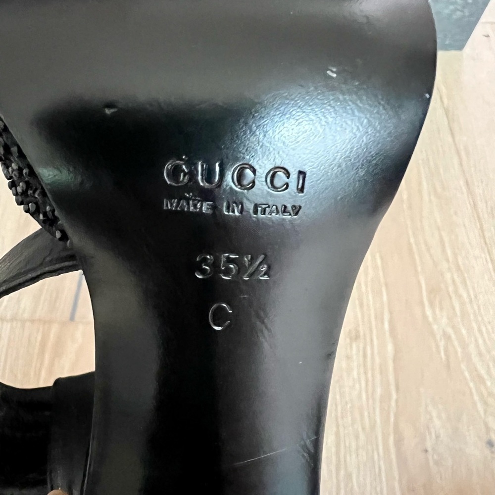 Vintage Gucci Leather Ankle Cuff and Beaded Toe Size 35 1/2 - Picture 10 of 10